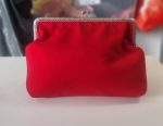 Wool clutch bag in red