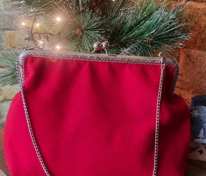 Wool cashmere clutch bag