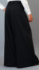 wide leg pleated trouser back