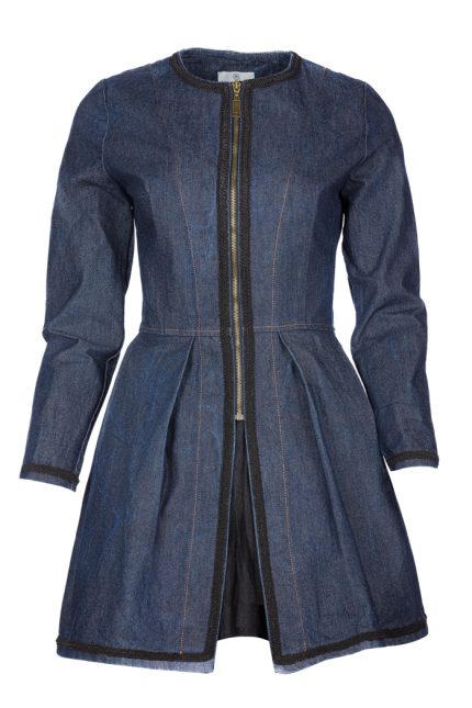 Premium Denim Kaftan Coat by Bibi Sakalieva | Designer Outerwear