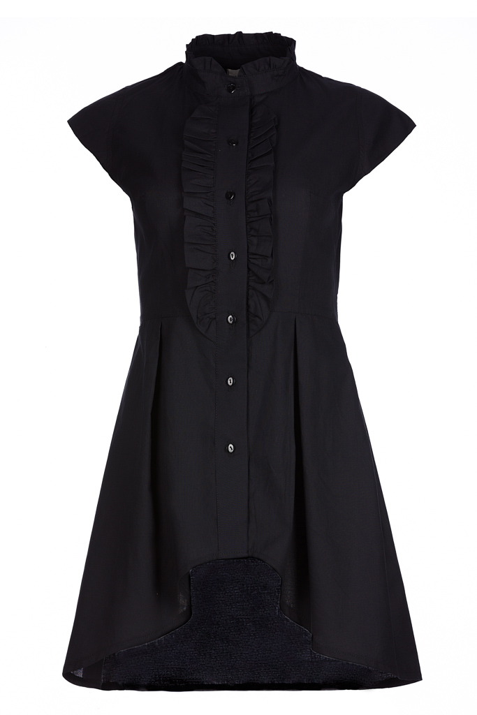 Asymmetric Black Sleeveless Shirt
