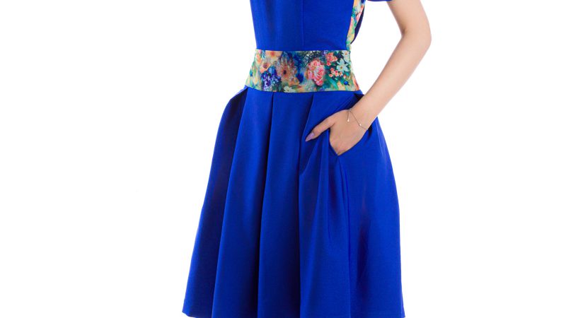 cut out royal blue formal dress