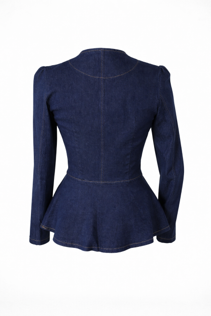 Designer military Style denim Jacket by Bibi Sakalieva