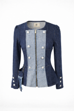 Designer military Style denim Jacket by Bibi Sakalieva