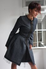 Denim kaftan coat