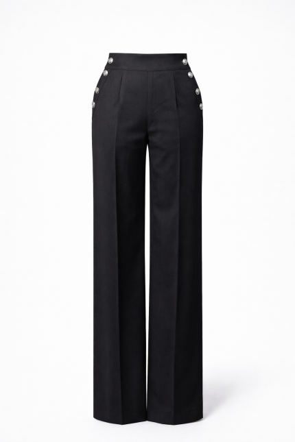 High Waisted Black Pants for Women