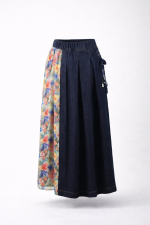 Denim Maxi Kilt Skirt – Modern Elegance in Motion | BIBI SAKALIEVA