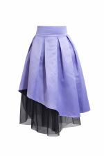 Purple Asymmetric satin skirt