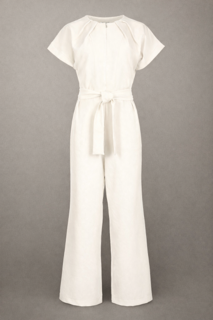 Off-white wide-leg jumpsuit women designed for effortless elegance, modern femininity, and timeless style