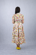 Elegant floral lace midi dress