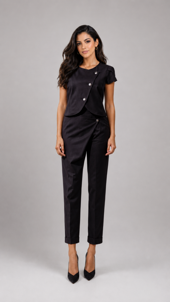 black asymmetric trouser