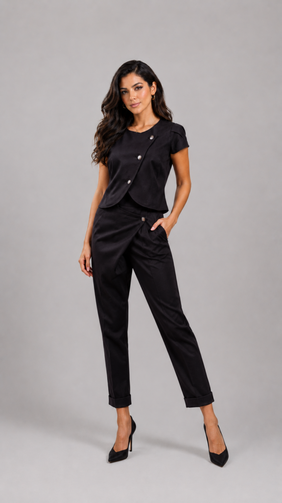 black asymmetric trouser