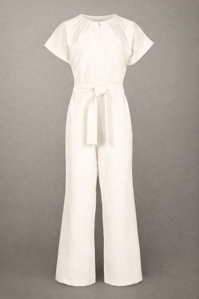 Cloud white jumpsuit for women
