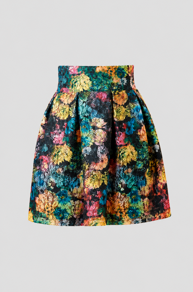 floral lace mini skirt