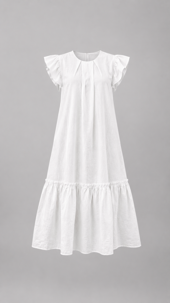 A-line linen maxi dress